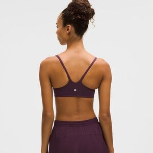 NWT Lululemon Wunder Train Strappy Racer Bra Black Plum Size 8
